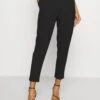 Even&Odd Paperbag Waist Tapered Trousers - Pantalon Classique - Black