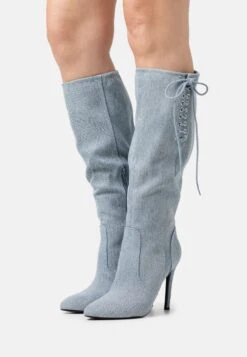 Bottes Ă Lacets - Blue Denim