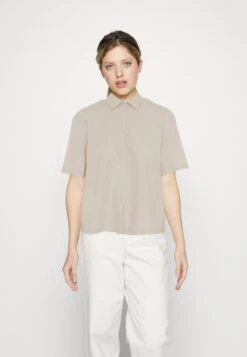 Even&Odd Linen-Mix Button Down Blouse - Chemisier - Beige