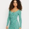 Even&Odd Robe En Jersey - Mottled Green