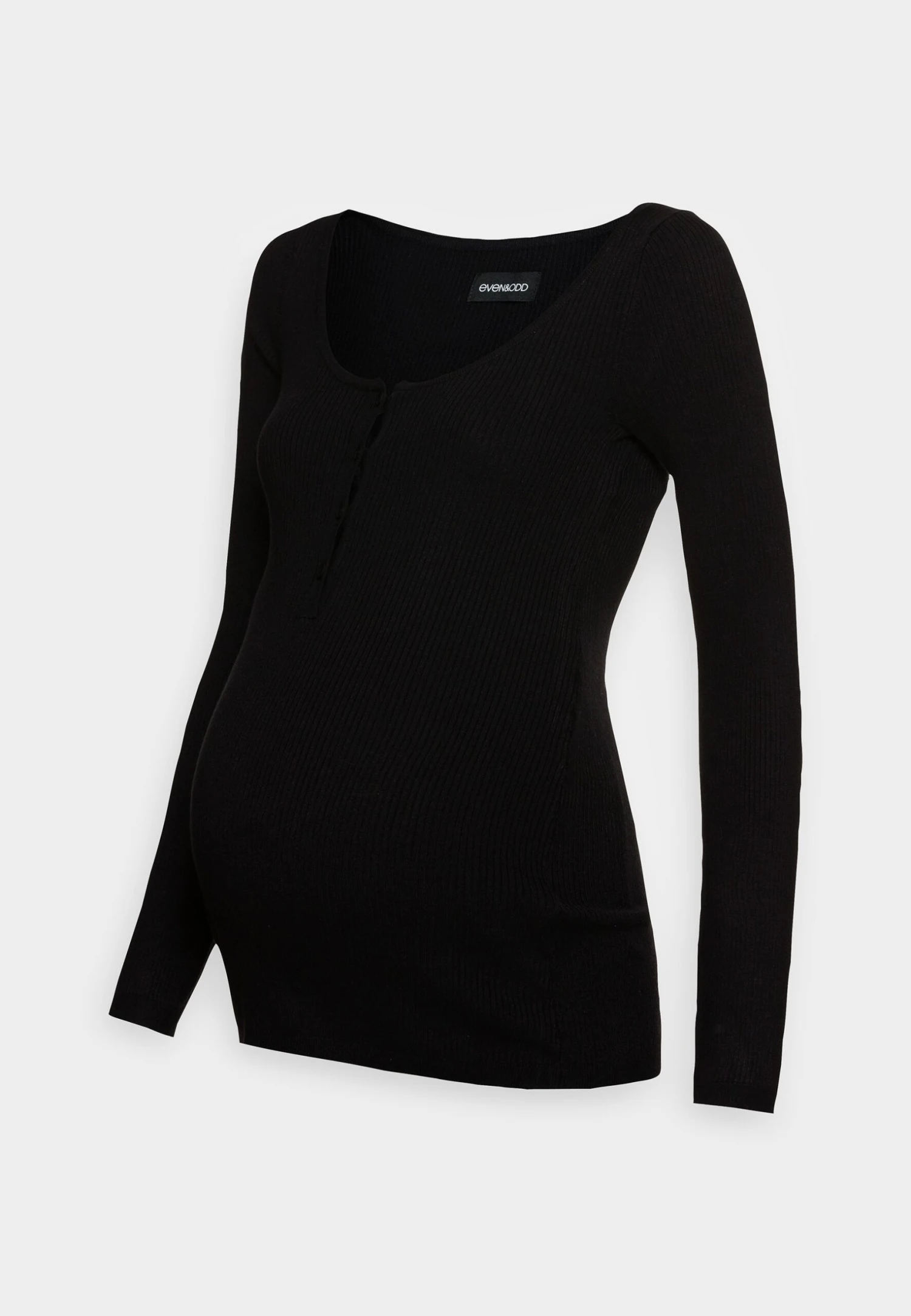 Nursing Button Placket - Pullover - Black