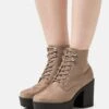 Bottines À Lacets - Taupe