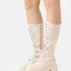 Bottes À Lacets - Beige