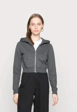 Even&Odd Sweat Zippé - Mottled Dark Grey