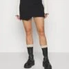 Gathered Mini Skirt - Minijupe - Black